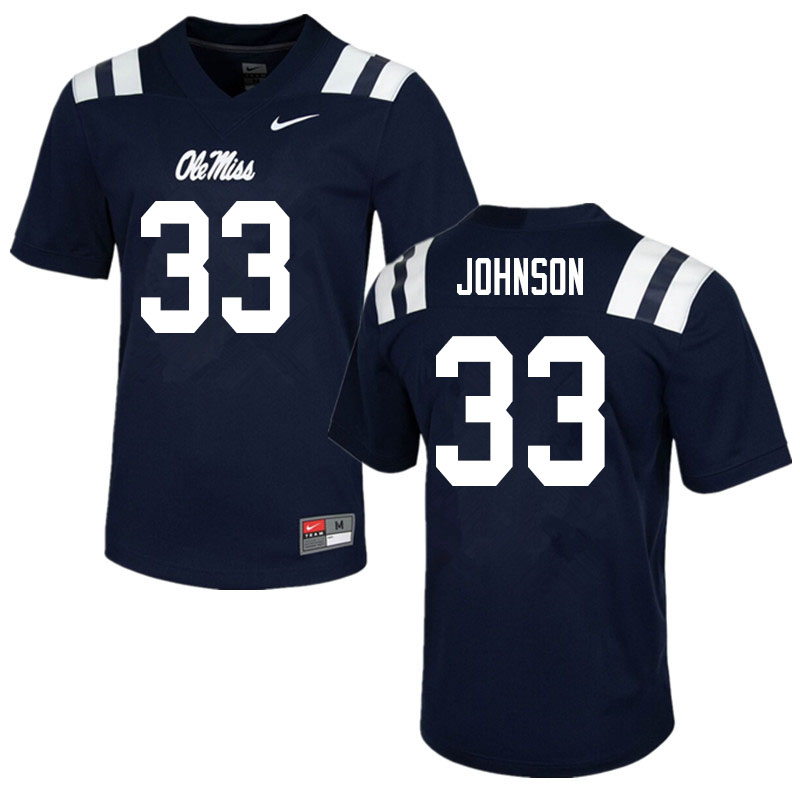 Men #33 Cedric Johnson Ole Miss Rebels College Football Jerseys Sale-Navy